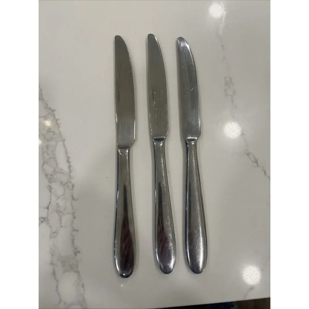 Oneida‎ Stainless Mooncrest Set Of 3 Dinner Knives 9.5” Flatware 18/10